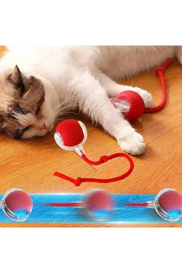 Akıllı Kedi Oyuncağı, USB Şarjlı, LED Işıklı, 3 Modlu, Otomatik Yuvarlanan Top Akıllı Kedi Oyuncağı, USB Şarjlı, LED Işıklı, 3 Modlu, Otomatik Yuvarlanan Top